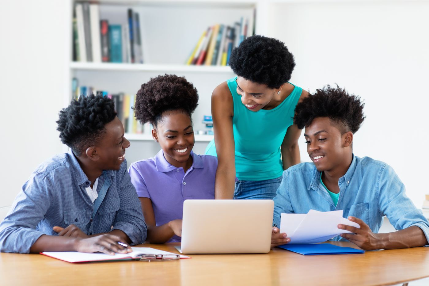 Students studying together